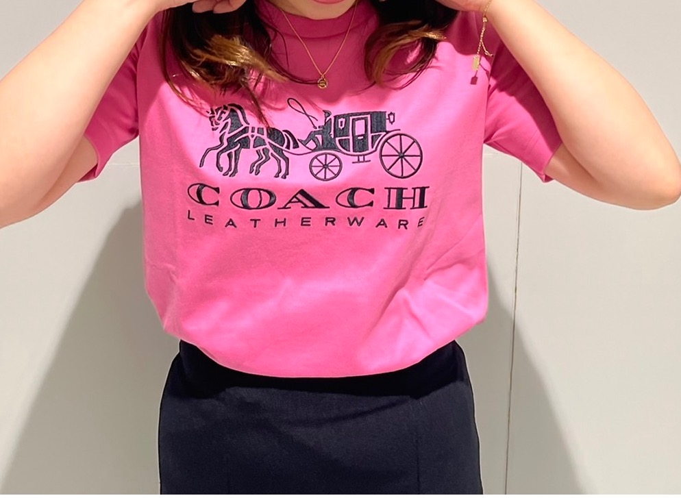 即出荷 COACH コーチ Tシャツ モノグラムポッケ グレー XS 新品未使用